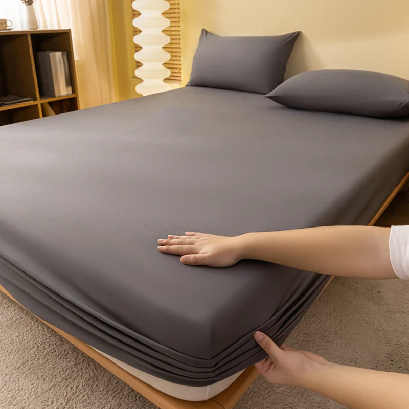 drap housse gris 100% PERCALE - MARQUES DISCOUNT