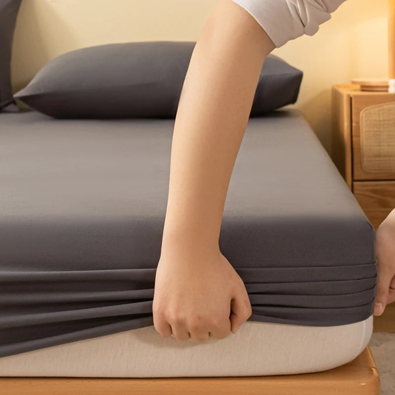 drap housse gris 100% PERCALE - MARQUES DISCOUNT