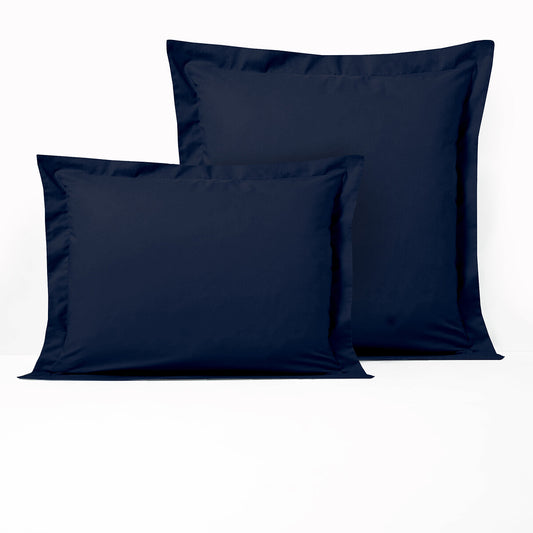 1x TAIE D'OREILLER PERCALE 100% COTON BLEU - MARQUES DISCOUNT