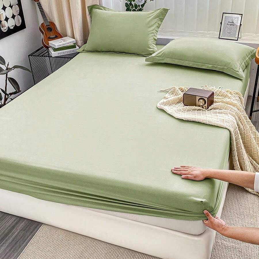drap housse vert 100% PERCALE - MARQUES DISCOUNT