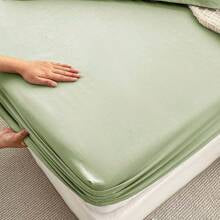 drap housse vert 100% PERCALE - MARQUES DISCOUNT