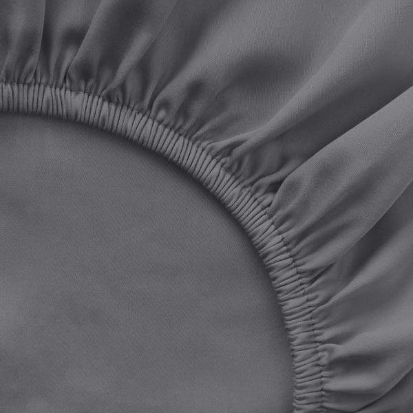 DRAP HOUSSE SATIN 100% COTON GRIS - MARQUES DISCOUNT