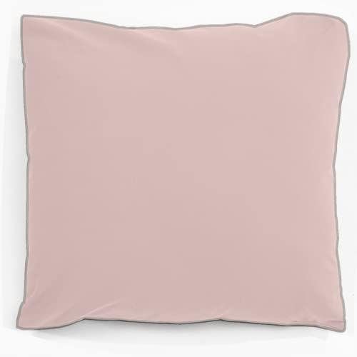 PARURE DE COUETTE BICOLORE PERCALE 100% COTON -80 FILS ROSE/GRIS ANTHRACITE - MARQUES DISCOUNT