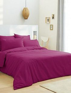 1x Taie d'oreiller 100% coton 57 fils Fushia - MARQUES DISCOUNT