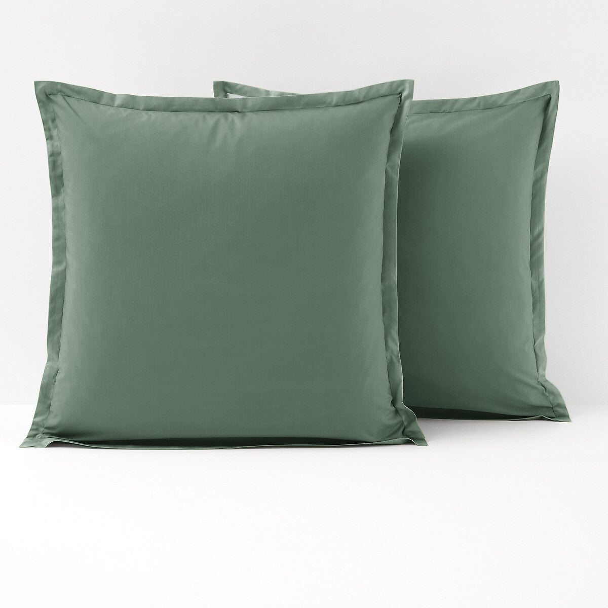 1x TAIE D'OREILLER PERCALE 100% COTON VERT - MARQUES DISCOUNT