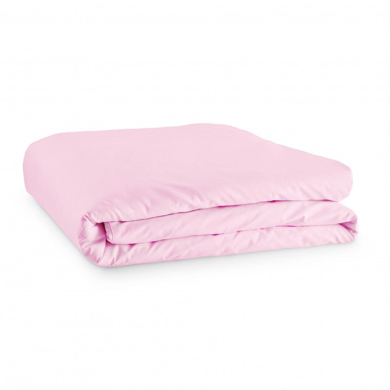 HOUSSE DE COUETTE 100% COTON -57 FILS ROSE - MARQUES DISCOUNT