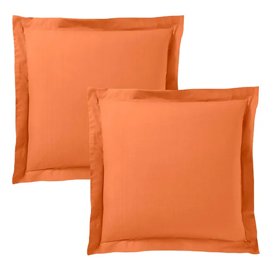 1x Taie d'oreiller 100% coton 57 fils Orange - MARQUES DISCOUNT