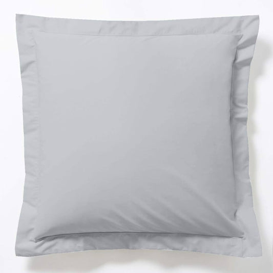 1x Taie d'oreiller 100% coton 57 fils Gris Claire - MARQUES DISCOUNT