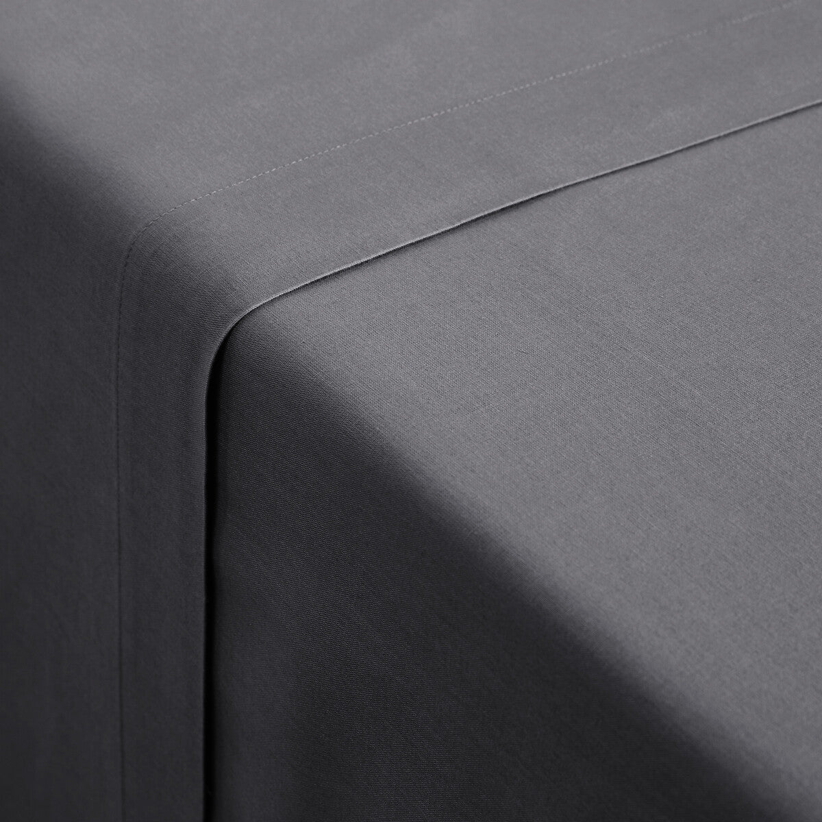 Drap plat 57 fils 100% Coton Gris Foncé - MARQUES DISCOUNT