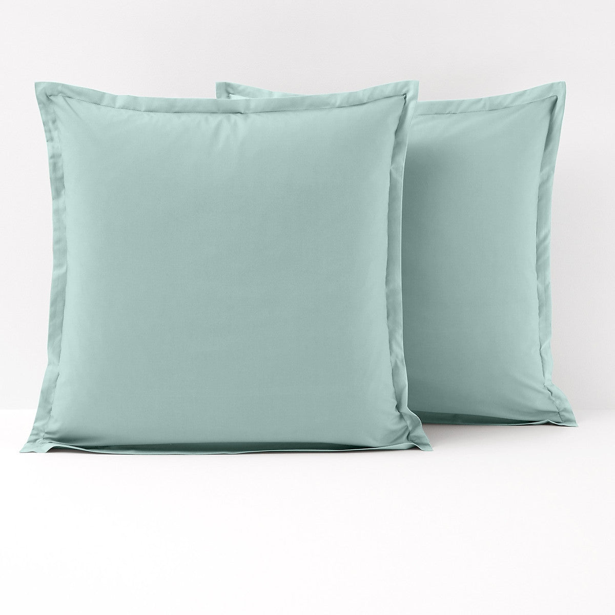 1x Taie d'oreiller 100% coton 57 fils Bleu Grivé - MARQUES DISCOUNT