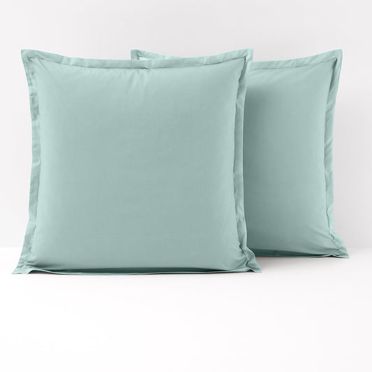 1x Taie d'oreiller 100% coton 57 fils Bleu Grivé - MARQUES DISCOUNT