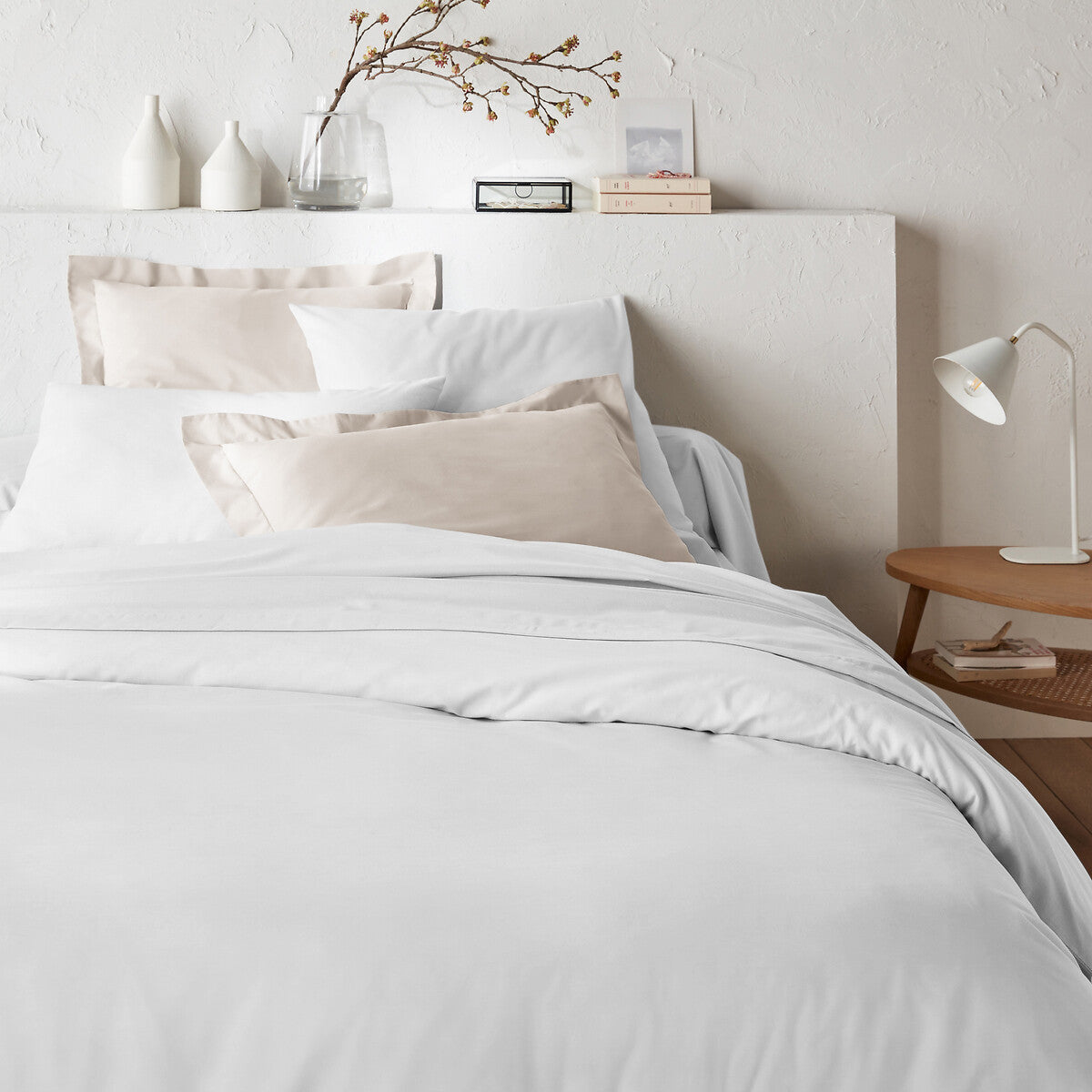 Drap plat 57 fils 100% Coton Blanc - MARQUES DISCOUNT