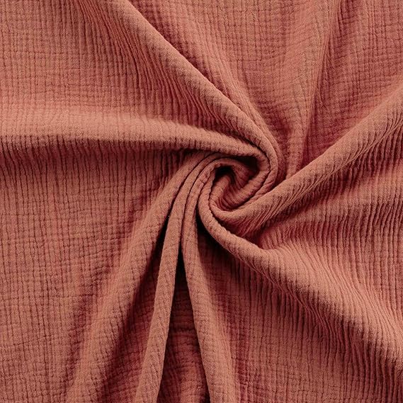 PARURE DE COUETTE 100% GAZE DE COTON TERRACOTTA - MARQUES DISCOUNT
