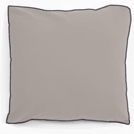 PARURE DE COUETTE BICOLORE PERCALE 100% COTON -80 FILS GRIS/BEIGE - MARQUES DISCOUNT