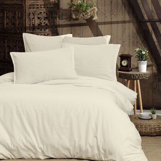 HOUSSE DE COUETTE 100% COTON -57 FILS ECRU - MARQUES DISCOUNT