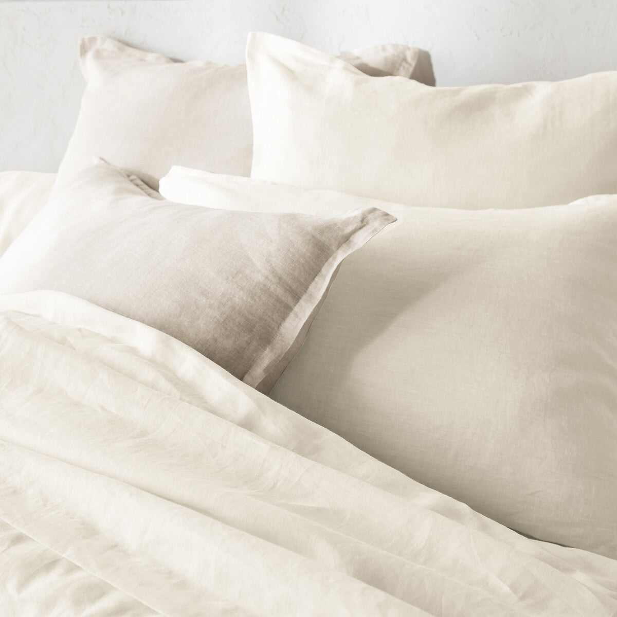 PARURE DE COUETTE 100% GAZE DE COTON COULEUR IVOIRE - MARQUES DISCOUNT