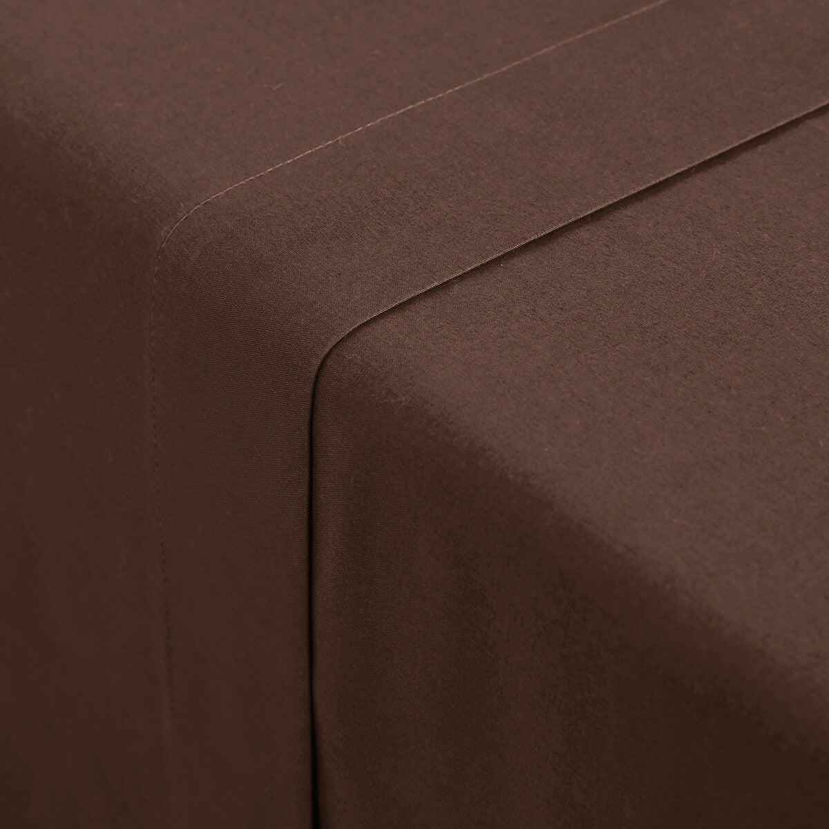 Drap plat 57 fils 100% Coton Marron Foncé - MARQUES DISCOUNT
