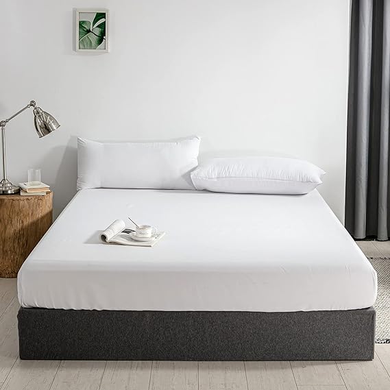 drap housse blanc 100% PERCALE - MARQUES DISCOUNT