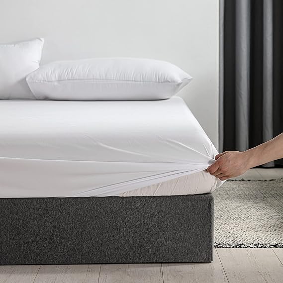 drap housse blanc 100% PERCALE - MARQUES DISCOUNT