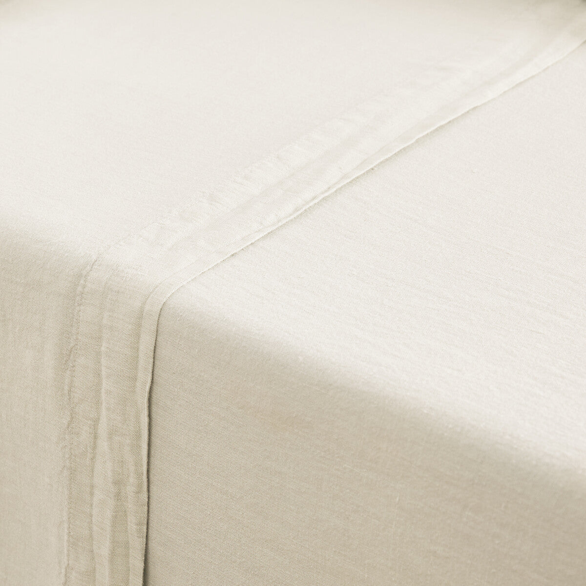 Drap plat 57 fils 100% Coton Ecrue - MARQUES DISCOUNT