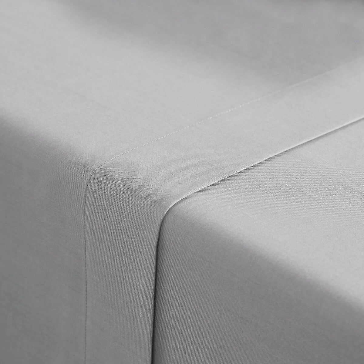 Drap plat 57 fils 100% Coton Gris Claire - MARQUES DISCOUNT
