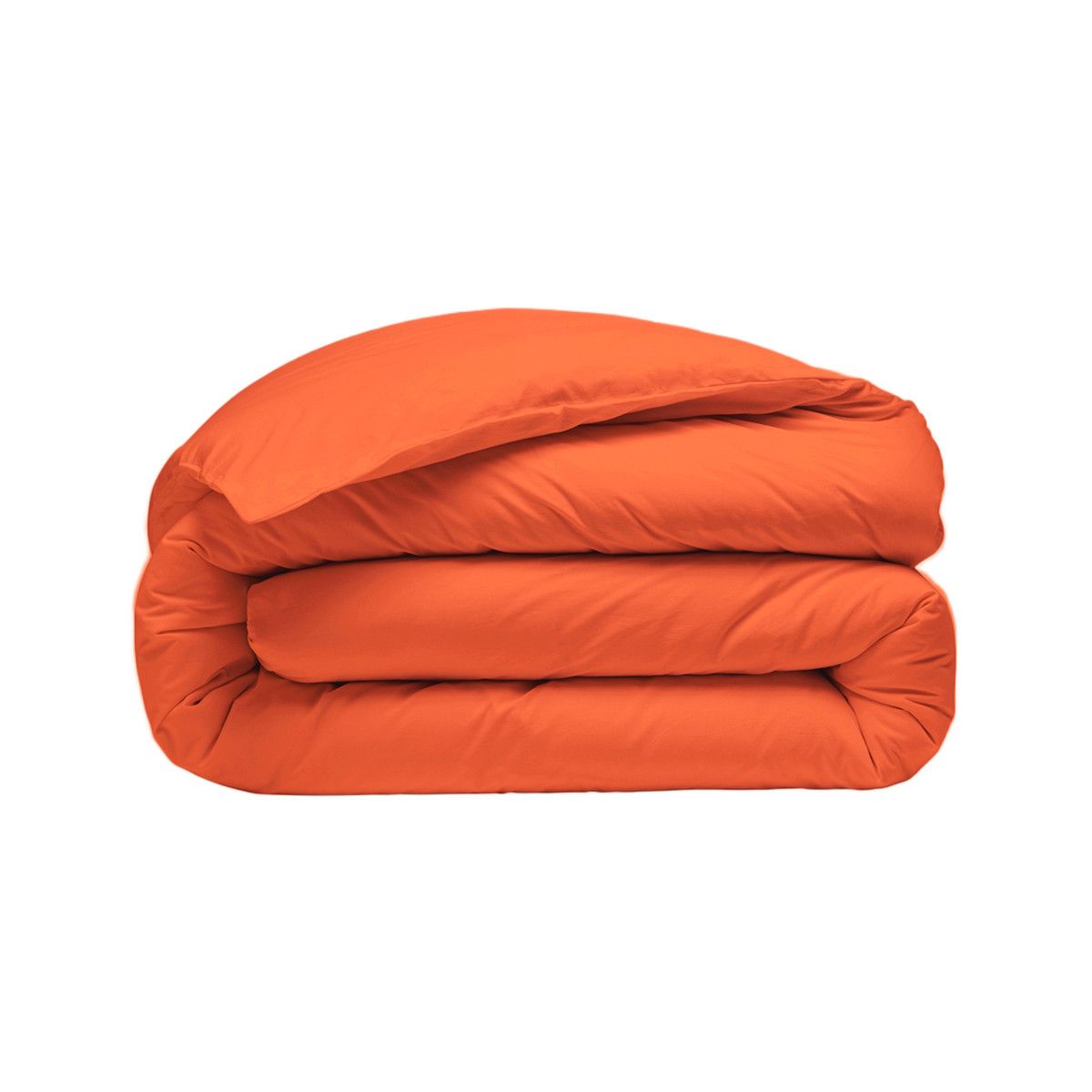 HOUSSE DE COUETTE 100% COTON -57 FILS ORANGE - MARQUES DISCOUNT