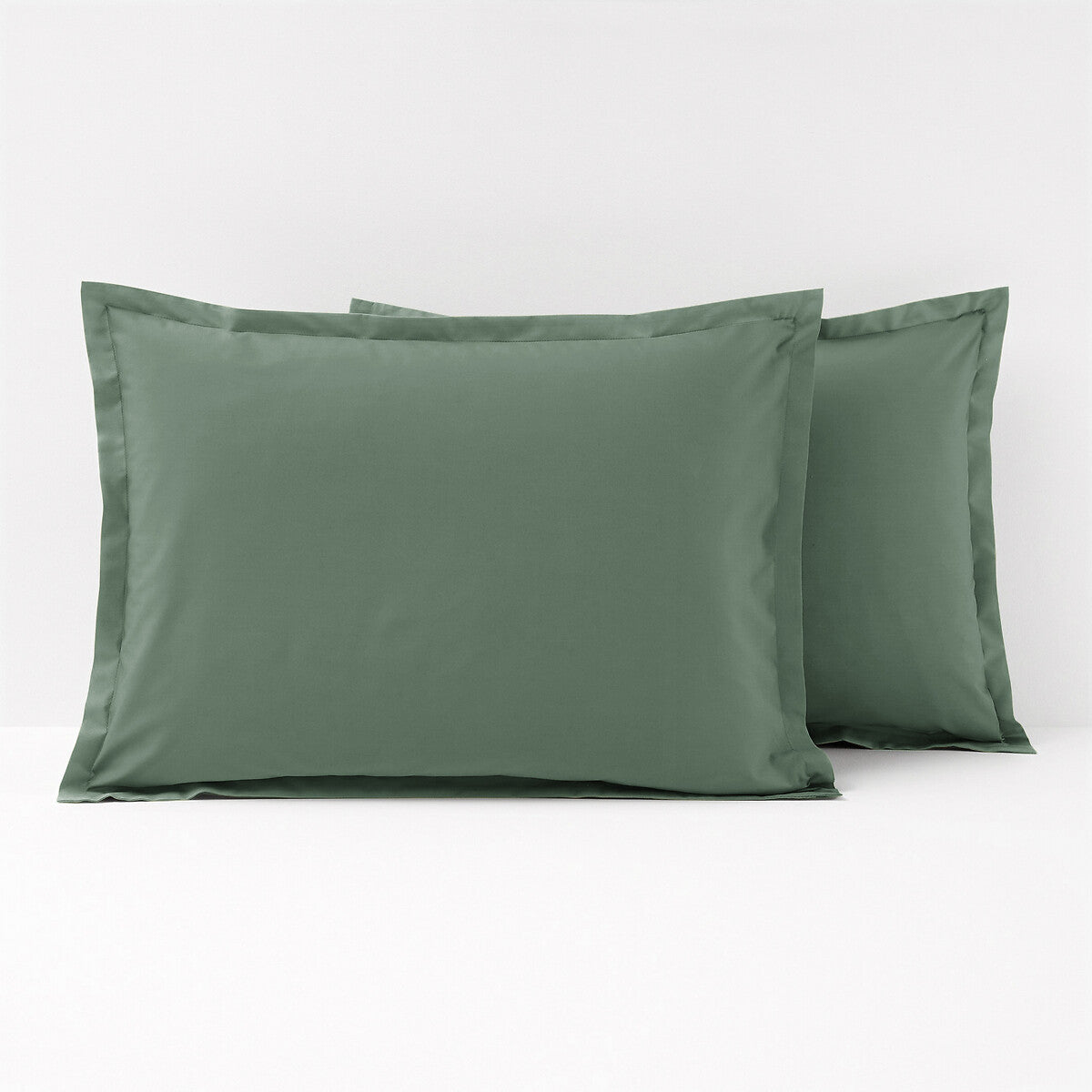 1x TAIE D'OREILLER PERCALE 100% COTON VERT - MARQUES DISCOUNT