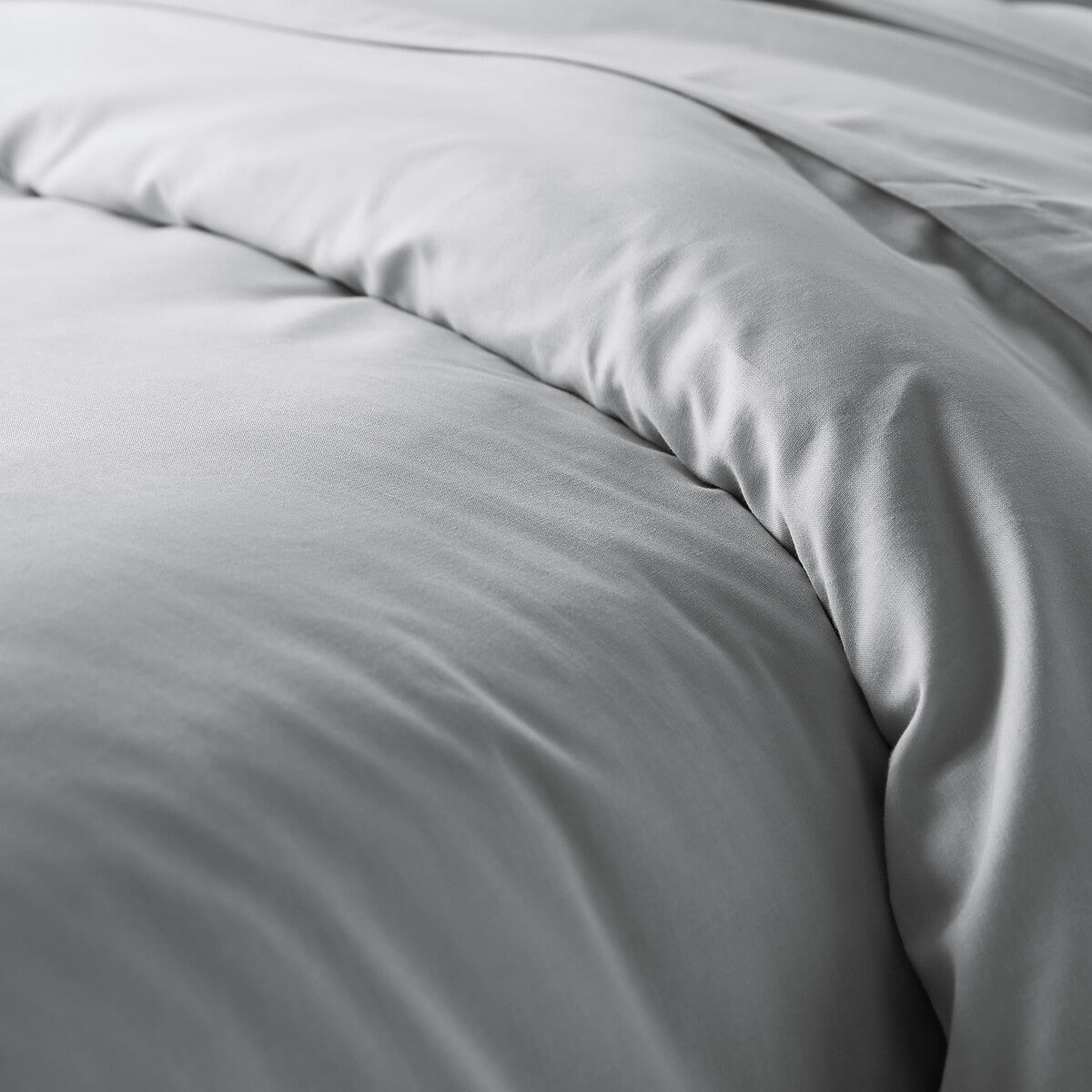 HOUSSE DE COUETTE 100% COTON -57 FILS GRIS CLAIRE - MARQUES DISCOUNT