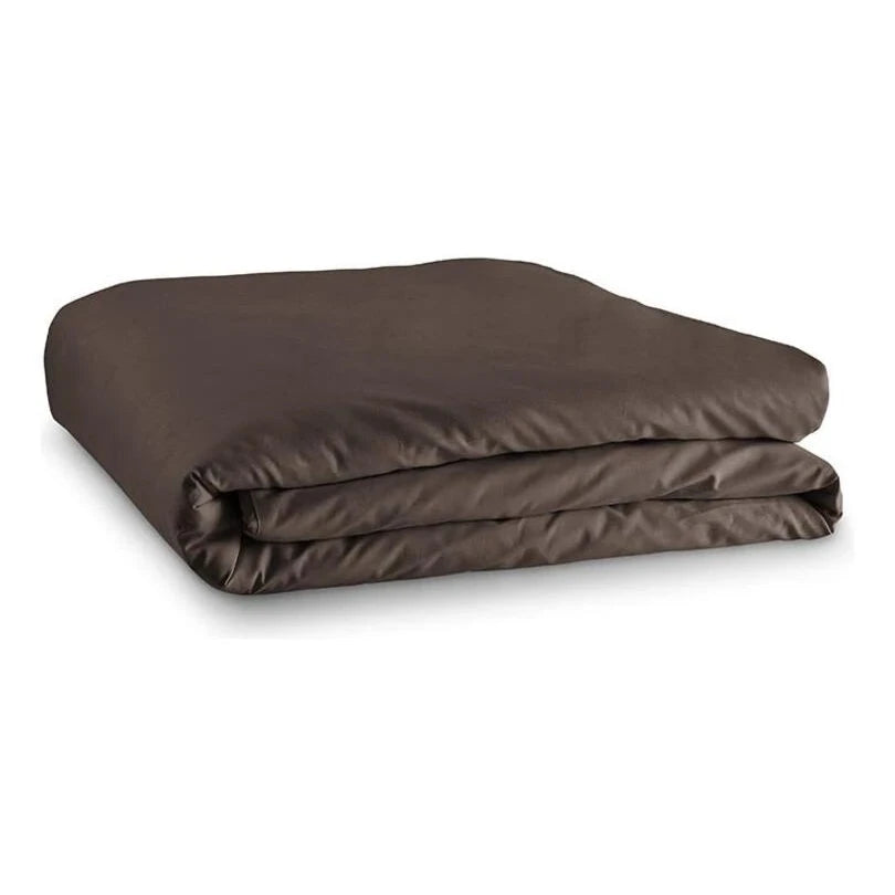HOUSSE DE COUETTE 100% COTON -57 FILS Marron Foncé - MARQUES DISCOUNT