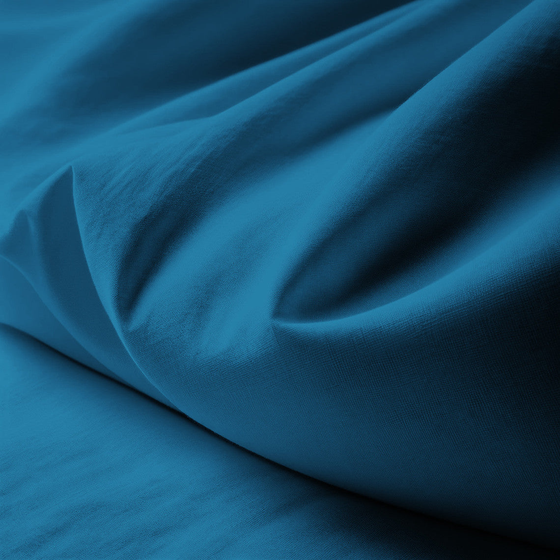 PARURE DE COUETTE PERCALE 100% COTON BLEU ÉMERAUDE - MARQUES DISCOUNT