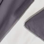 PARURE DE COUETTE BICOLORE PERCALE 100% COTON -80 FILS GRIS/BLANC - MARQUES DISCOUNT