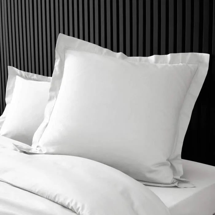1x TAIE D'OREILLER PERCALE 100% COTON BLANC - MARQUES DISCOUNT