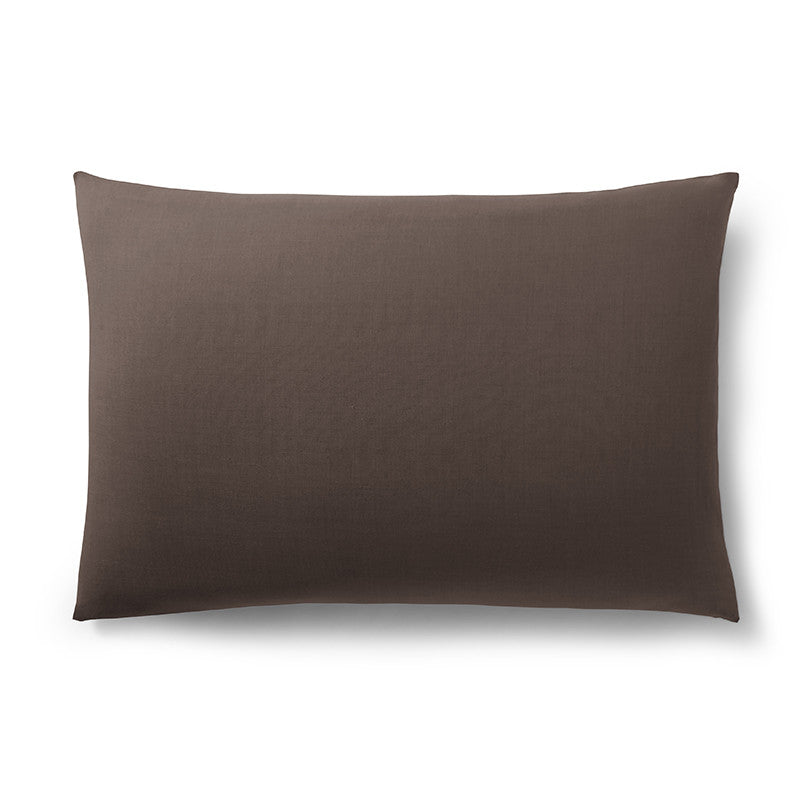 1x Taie d'oreiller 100% coton 57 fils Marron Foncé - MARQUES DISCOUNT