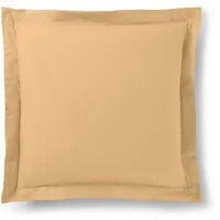 1x Taie d'oreiller 100% coton 57 fils Marron Claire - MARQUES DISCOUNT