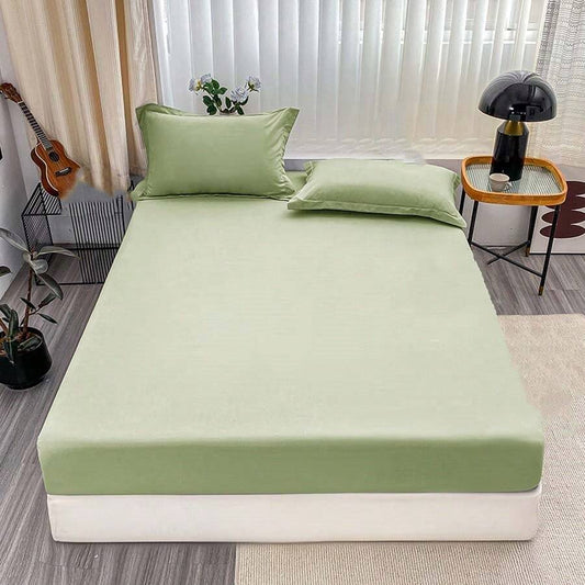 drap housse vert 100% PERCALE - MARQUES DISCOUNT