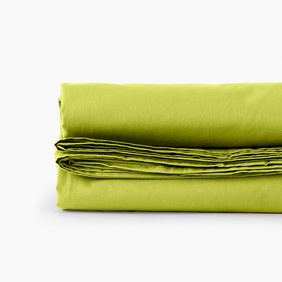 Drap plat 57 fils 100% Coton VERT NEO - MARQUES DISCOUNT
