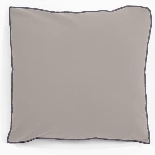 PARURE DE COUETTE BICOLORE PERCALE 100% COTON -80 FILS GRIS CLAIRE & Foncé - MARQUES DISCOUNT