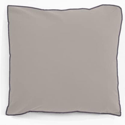 PARURE DE COUETTE BICOLORE PERCALE 100% COTON -80 FILS GRIS CLAIRE & Foncé - MARQUES DISCOUNT
