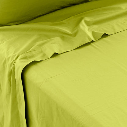 Drap plat 57 fils 100% Coton VERT NEO - MARQUES DISCOUNT