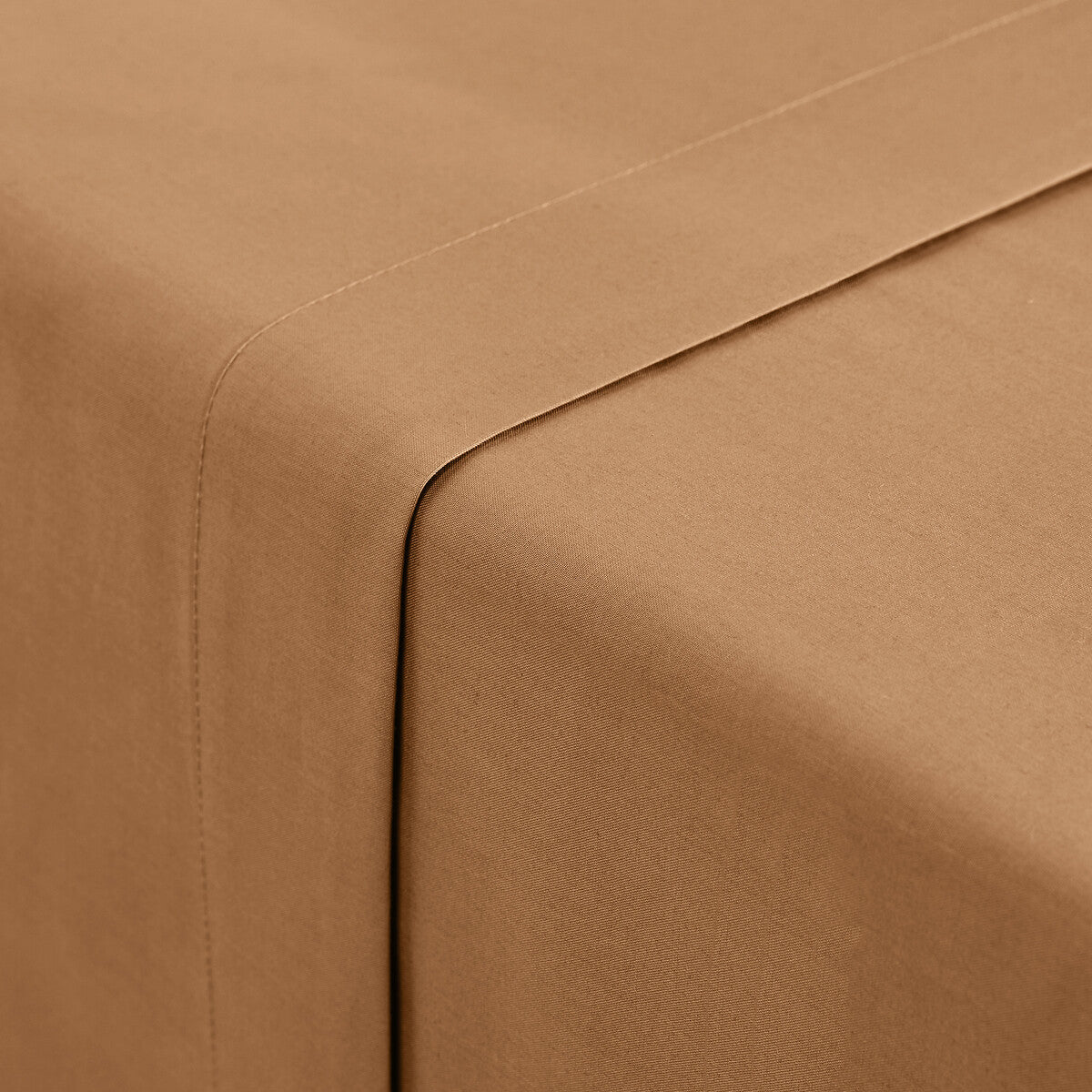 Drap plat 57 fils 100% Coton Marron Claire - MARQUES DISCOUNT
