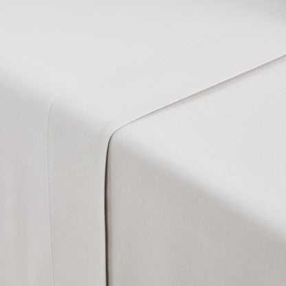 Drap plat 57 fils 100% Coton Gris Claire - MARQUES DISCOUNT