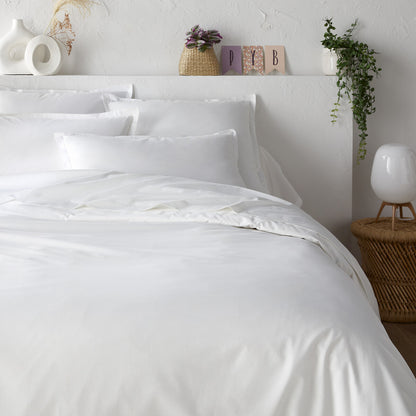 HOUSSE DE COUETTE 100% COTON -57 FILS BLANC - MARQUES DISCOUNT