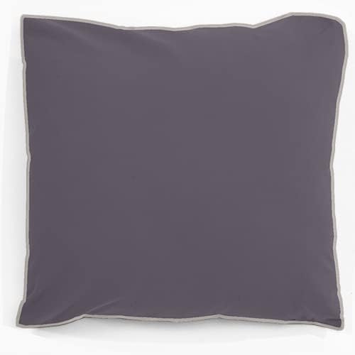 PARURE DE COUETTE BICOLORE PERCALE 100% COTON -80 FILS GRIS/BLANC - MARQUES DISCOUNT